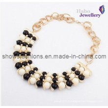 Ig Color Glass Stone &amp; Chain avec collier de mode plaqué or / Bijoux Fashion (XJW12170)